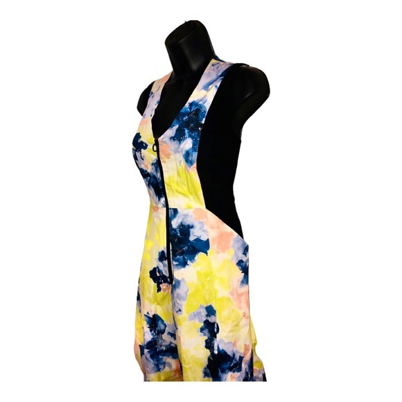 Ellen Tracy good sport floral matrix multi zip front sleeveless dress size 6 new - Picture 9 of 16